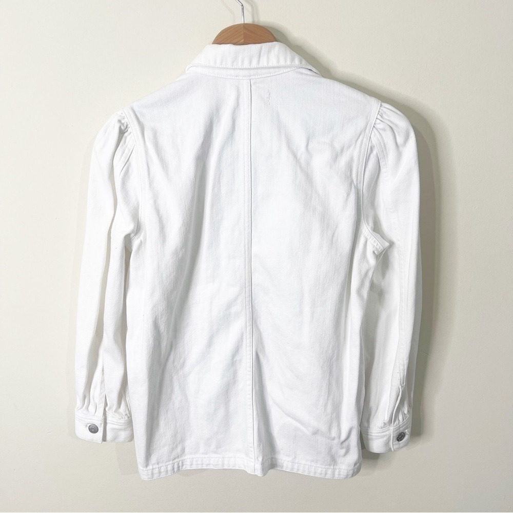 Madewell White Denim Puff-Sleeve Chore Jacket Size XS - Picture 5 of 7